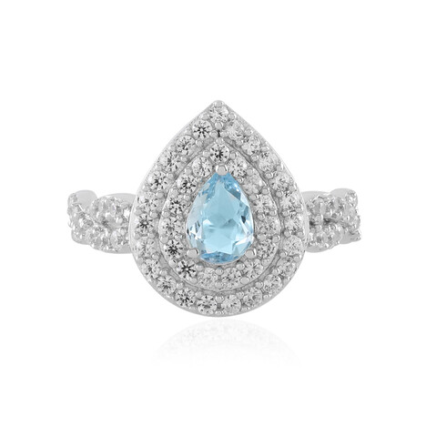 Brasilianischer Aquamarin-Silberring