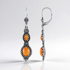 Orecchini in argento con Conchiglia di Ostrica Spinosa Arancione (Desert Chic)