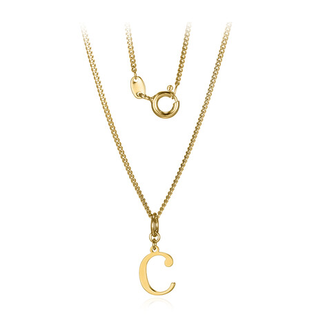 Silberhalskette-Buchstabe C
