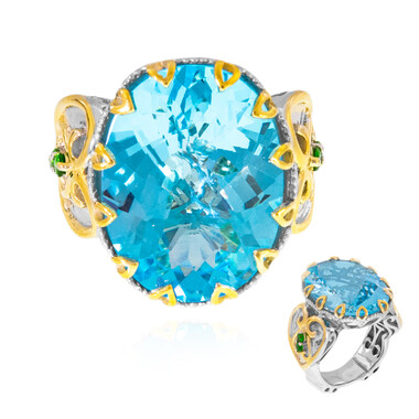 Anello in argento con Topazio Blu Cielo (Dallas Prince Designs)