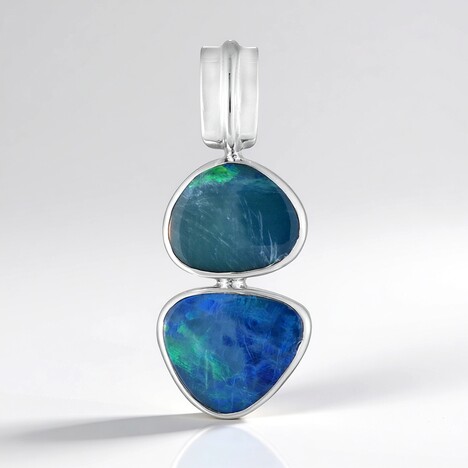 Ciondolo in argento con Doppietto di Opale (MONOSONO COLLECTION)