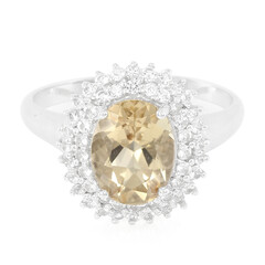 Anello in argento con Quarzo Champagne