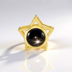 Ciondolo in argento con Zaffiro Stellato Nero (de Melo Essence)