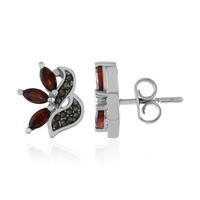 Boucles d'oreilles en argent et Grenat du Mozambique