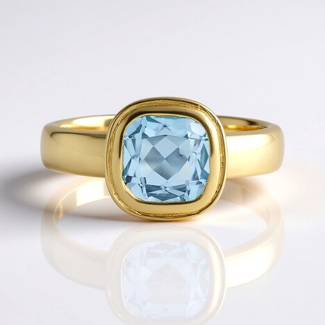 Bague en argent et Topaze bleu ciel