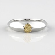 Anillo en plata con Diamante champán I2 (de Melo Essence)