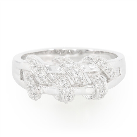 Anello in argento con Topazio Bianco