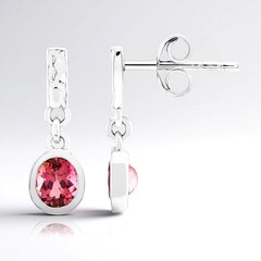 Orecchini in argento con Tormalina Rosa Brasiliana