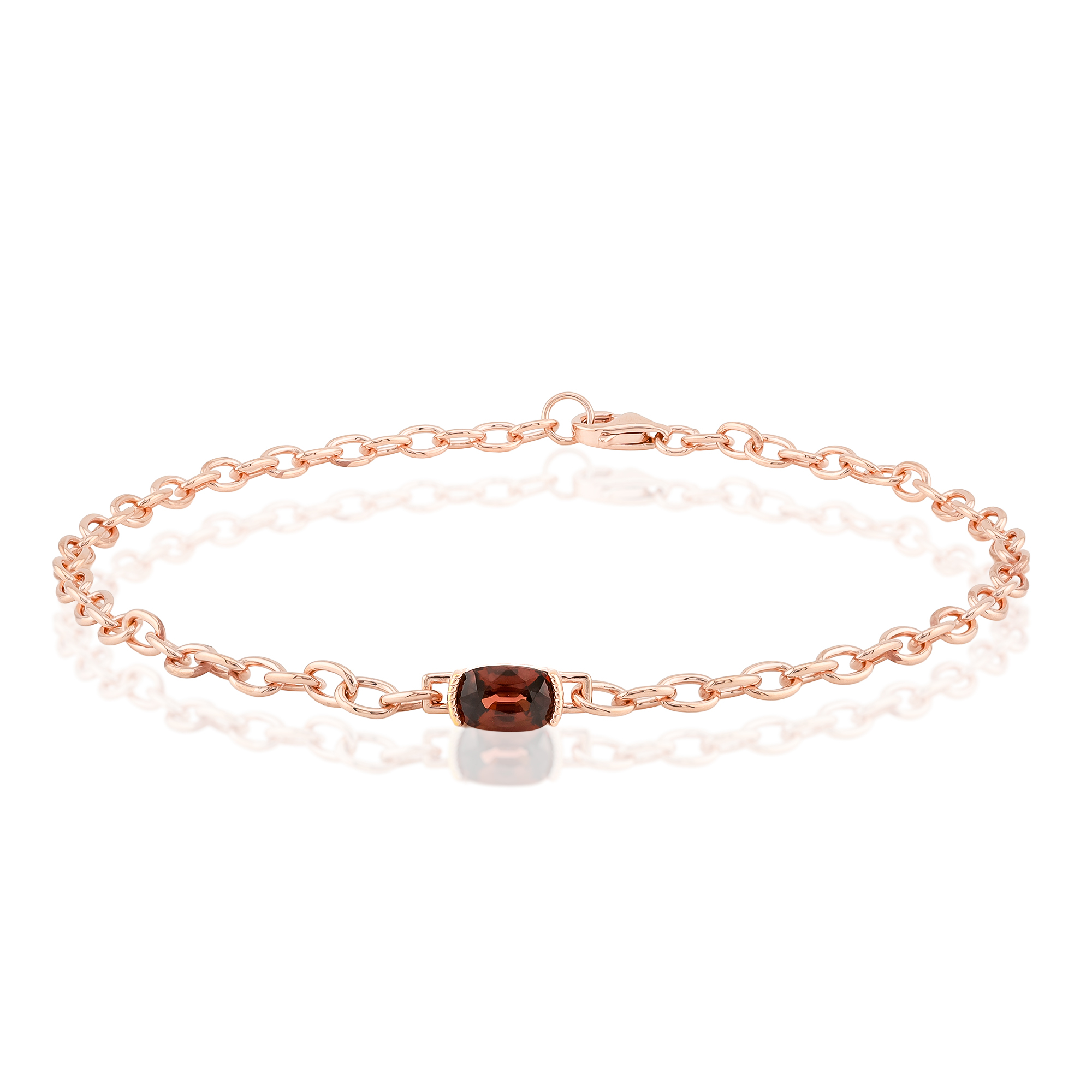 Bracciale in oro rosa con zircone rosa