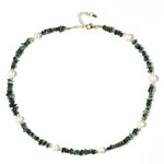 Zilveren halsketting met Zambia-smaragdstenen (Riya)