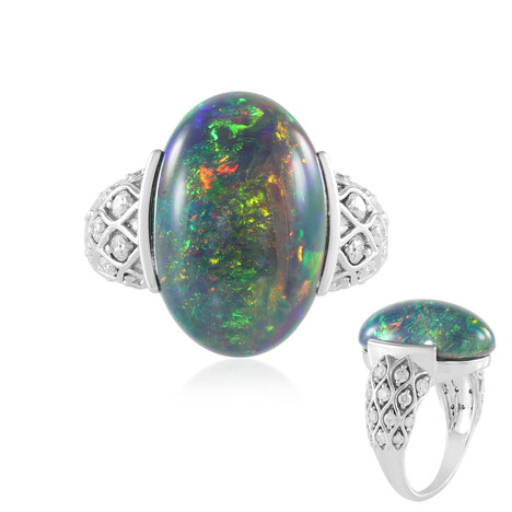 Gouden ring met een Mezezo opaal (de Melo)