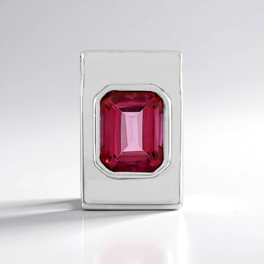 Zawieszka ze srebra platynowanego - Topaz różowy  (MONOSONO COLLECTION)