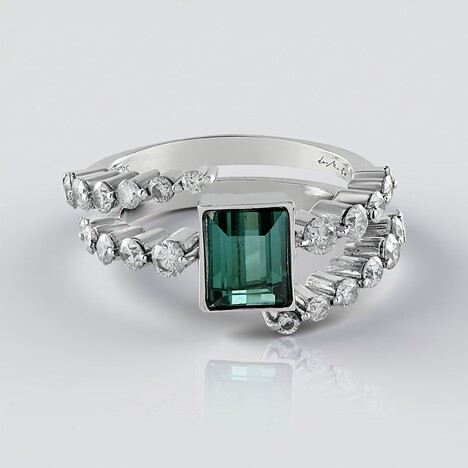 Anello in oro con Tormalina Brasiliana (de Melo)