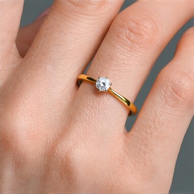 Anillo en oro con Diamante VVS1 (G) (Annette)