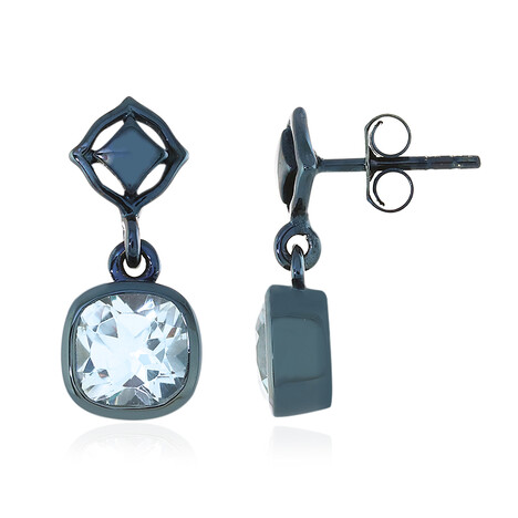 Himmelblauer Topas-Silberohrringe
