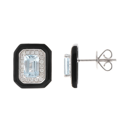 Gouden oorbellen met zwarte onyxen (CIRARI)