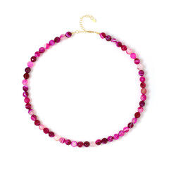 Collana in argento con Agata Rosa (Adela Silber)
