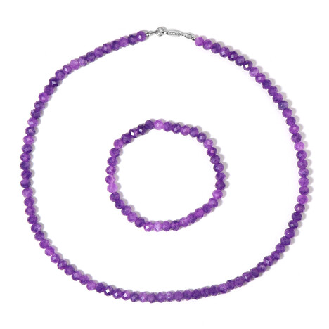 Set en plata con Cuarzo púrpura