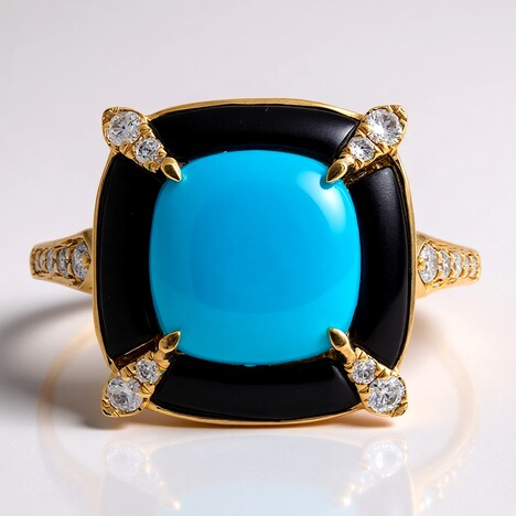Anello in oro con Turchese Arizona (CIRARI)