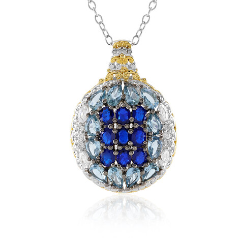 Aquamarine Silver Necklace (Gems en Vogue)