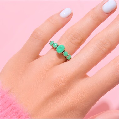 Anello in argento con Smeraldo Brasiliano