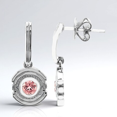 Orecchini in argento con Tormalina Rosa Brasiliana (Pallanova)
