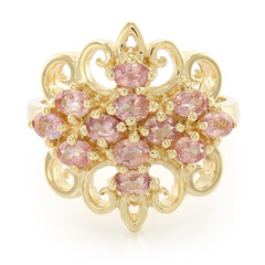 Nicht erhitzter Padparadscha-Saphir-Goldring (AMAYANI)