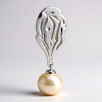 Pendentif en argent et Perle blanche de culture d'eau douce