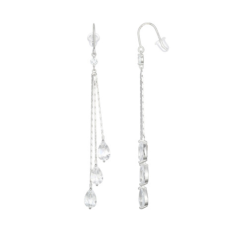 White Topaz Silver Earrings