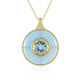 Collana in argento con Calcedonio Blu (KM by Juwelo)
