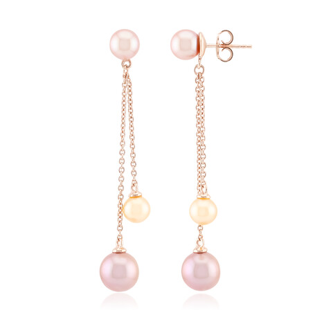 Zilveren oorbellen met paarse Ming parels (TPC)