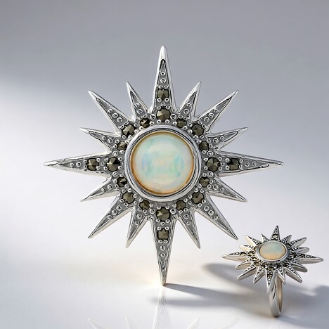 Anello in argento con Opale di Welo (Annette classic)