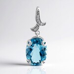 Ciondolo in argento con Topazio Blu Londra (Pallanova)