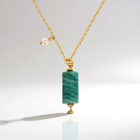 Collana in argento con Amazzonite (Joias do Paraíso)