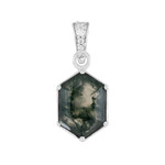 Pendentif en argent et Agate mousse