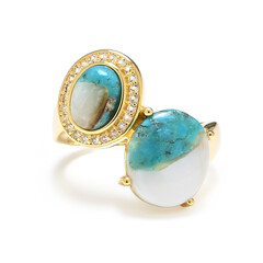 Anillo en plata con Turquesa mosaico