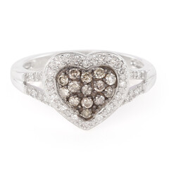 Anillo en plata con Diamante champán