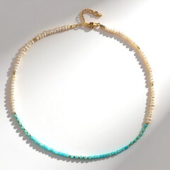 Collana in argento con Amazzonite (Riya)