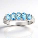 Anello in argento con Acquamarina Santa Maria