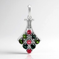 Pendentif en argent et Tourmaline rose du Brésil  (Pallanova)