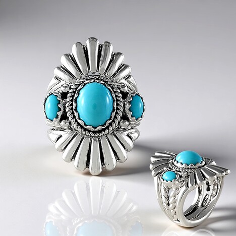 Anello in argento con Turchese Sleeping Beauty (Desert Chic)