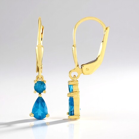 Orecchini in argento con Apatite Blu Neon