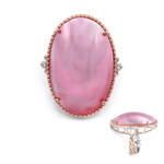 Pinkfarbene Mabe-Perlen-Silberring (Gems en Vogue)