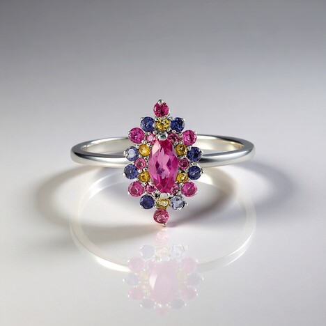 Bague en argent et Rubellite