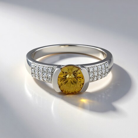 Anello in argento con Zircone Giallo