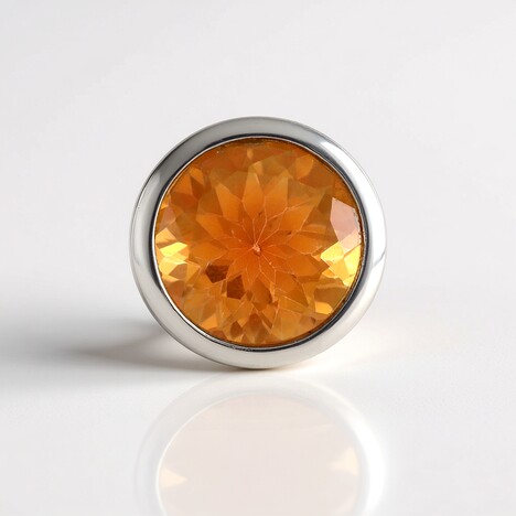 Ciondolo in argento con Quarzo Arancione (MONOSONO COLLECTION)