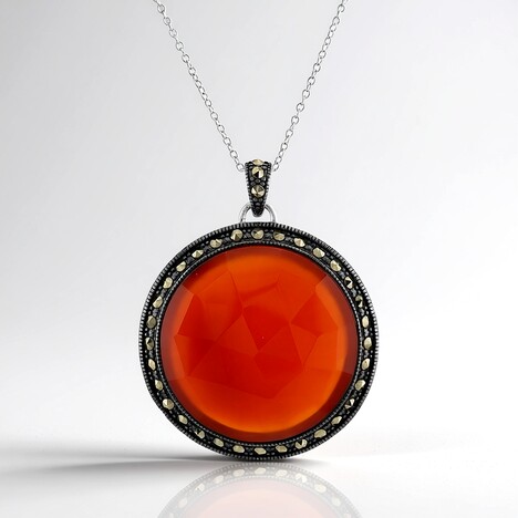 Collana in argento con Agata Rossa
