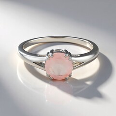 Anello in argento con Quarzo Rosa
