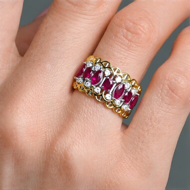 Anillo en plata con Rubí de Birmania (Gems en Vogue)