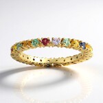 Anello in oro con Zaffiro Fancy